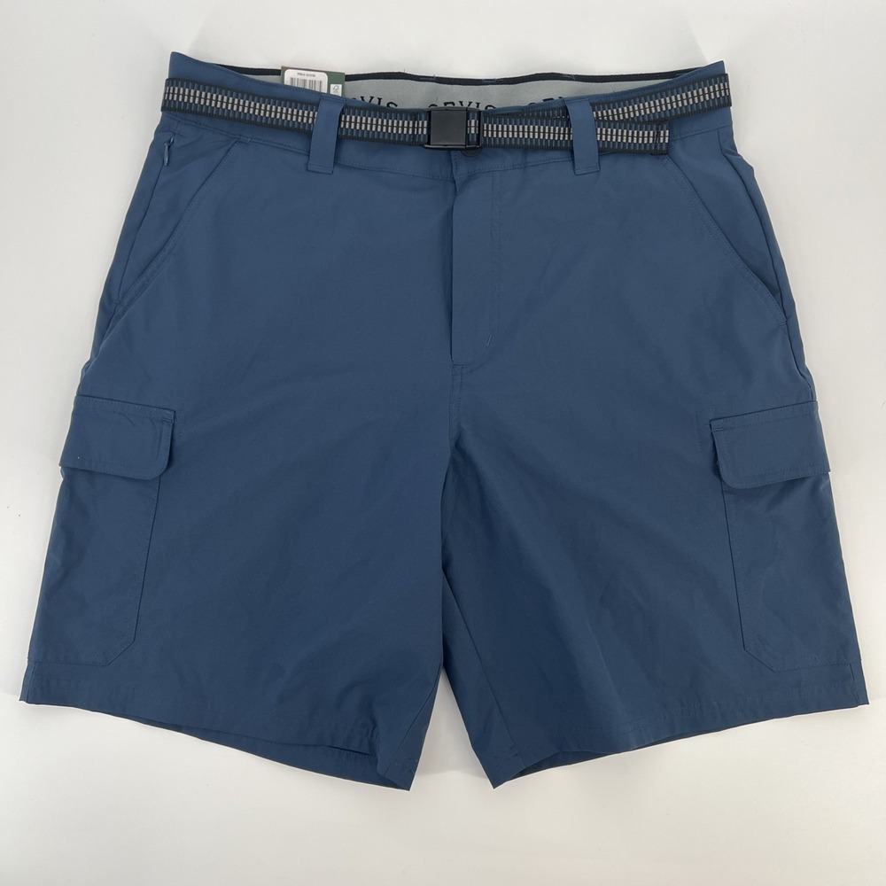 Orvis Classic Collection Cargo Shorts Men Size 34 Blue Stretch Belt - NEW